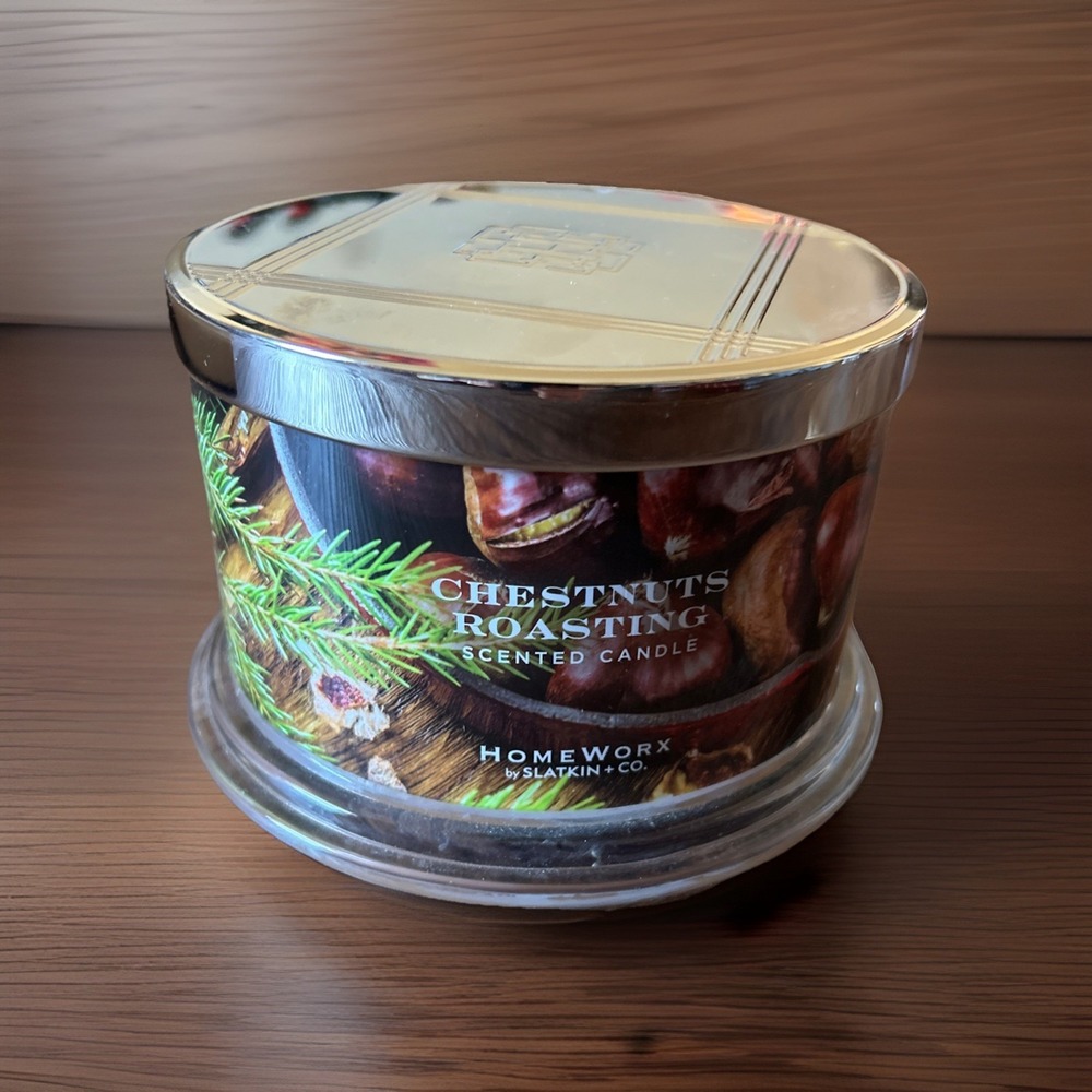 1 Home Worx Slatkin Co.‎ CHESTNUTS ROASTING Large Scented Candle (18 oz)